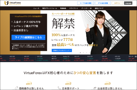 VirtueForex（ヴァーチュフォレックス）キャプチャー