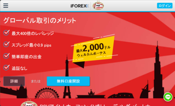 iFOREX：口座開設ボーナス0円